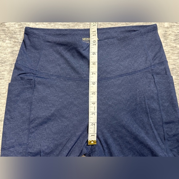 Mondetta Women's Athletic Leggings M Navy Blue 7/8 Ankle w/ Pockets Performance - Picture 3 of 8